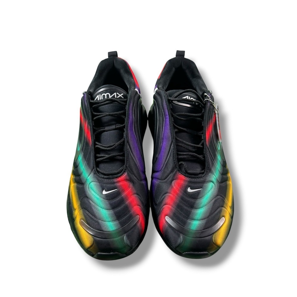 Nike Air Max 720 Black Neon Streaks AO2924-023 Athletic Sneaker Mens US 15 GUC - Picture 2 of 9